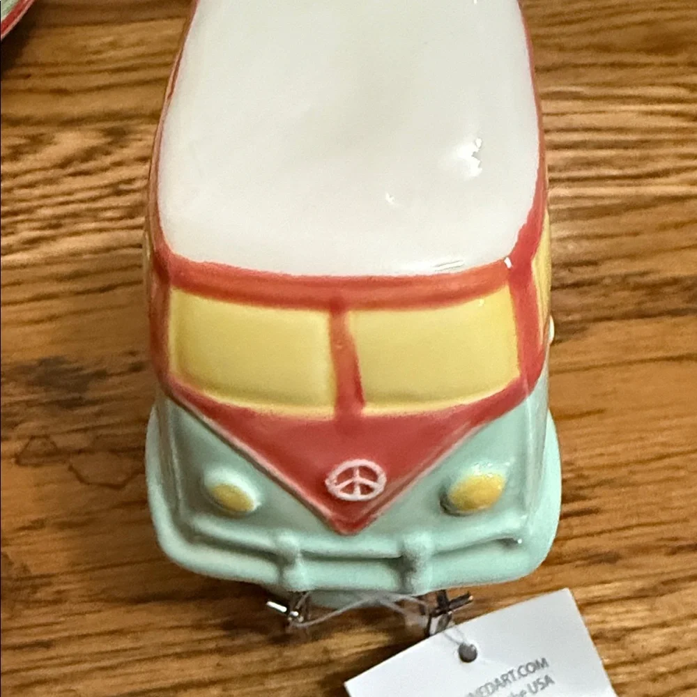 Contained Art Volkswagon Bus porcelain Container NWT